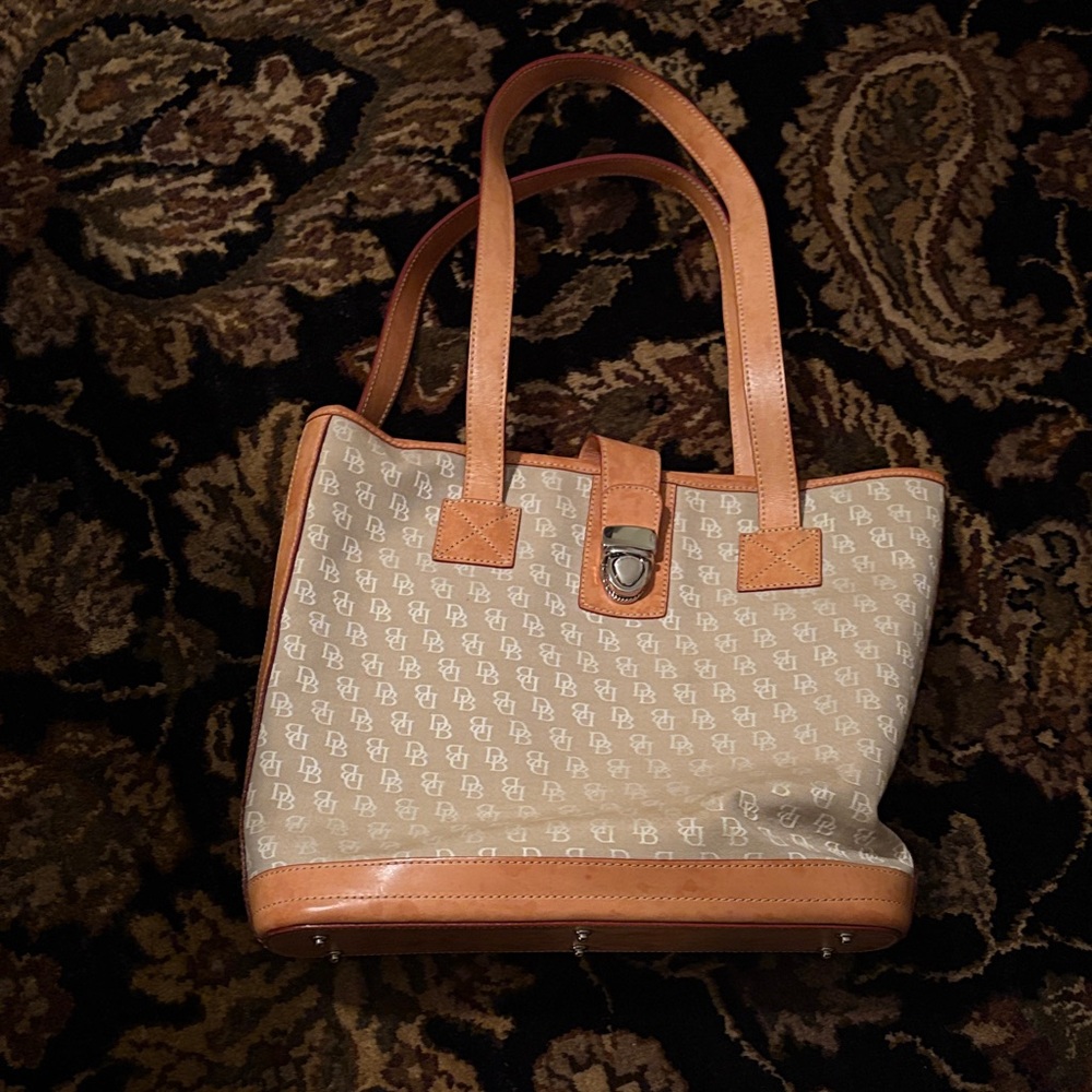 Dooney & Bourke Beige and Brown Tote Bag